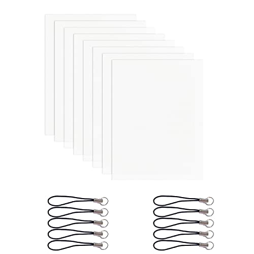 8 transparente Schrumpffolie mit 10 dehnbaren Telefon-Lanyards, Bastel-Schrumpffolie für Schlüsselanhänger, Ohrring-Handwerk, DIY-Geschenk von ZWZNBL