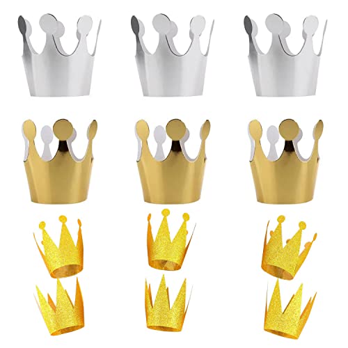 ZWZNBL 12 dekorative Kronenhüte, Prinz-Prinzessin-Kronen, goldene und silberne Papierkronen, verstellbare Königskronen-Partyhüte für goldene Jubiläumsfeier, Geburtstag, Feier ZWZNBL 12 dekorative Kronenhüte, Prinz-Prinzessin-Kronen, goldene und silberne Papierkronen, verstellbare Königskronen-Partyhüte für goldene Jubiläumsfeier, Geburtstag, Feier von ZWZNBL