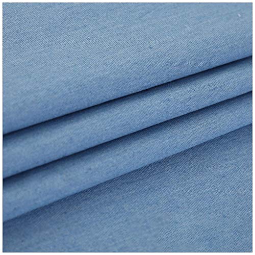 ZXC Blauer Jeansstoff, dünner und Leichter Stoff, 150 cm breit, geeignet für Kleidung, Kleider, handgefertigtes Heimwerken usw, Meterware (Color : Blue) von ZXC