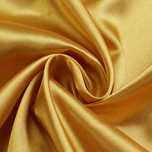 ZXC Satin Stoff Seidentaft Stoff Meterware 148 cm Breit Zum NäHen Von Kissen Tischdecken Und BettwäSche Abendmode Blusen Und Kleidern Brautmode 1m Meterware Verkauft(Color:Golden) von ZXC