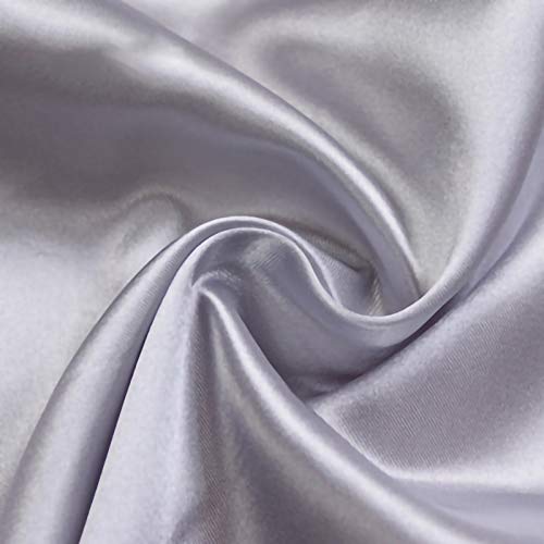 ZXC Satin Stoff Seidentaft Stoff Meterware 148 cm Breit Zum NäHen Von Kissen Tischdecken Und BettwäSche Abendmode Blusen Und Kleidern Brautmode 1m Meterware Verkauft(Color:Silber grau) von ZXC