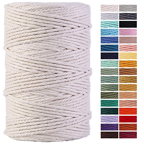 Makramee-Kordel 4 mm x 220 m, 100 % natürliche Baumwolle, Makramee-Seil, Baumwollkordel für handgefertigte Makramee-Zubehör, Wandbehang, Pflanzenaufhänger, Handwerk, Stricken, dekorative Projekte Makramee-Kordel 4 mm x 220 m, 100 % natürliche Baumwolle, Makramee-Seil, Baumwollkordel für handgefertigte Makramee-Zubehör, Wandbehang, Pflanzenaufhänger, Handwerk, Stricken, dekorative Projekte von ZXCDINO