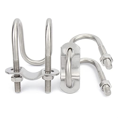 5 STÜCKE 304 Edelstahl Doppel-U-Klemme, U-Schraube Kreuzklemme, U-Bolzen Spezial-Rohrschnalle for Metallgegenstände Befestigung M6 M8(M6*32 * 32) von ZXCFGH