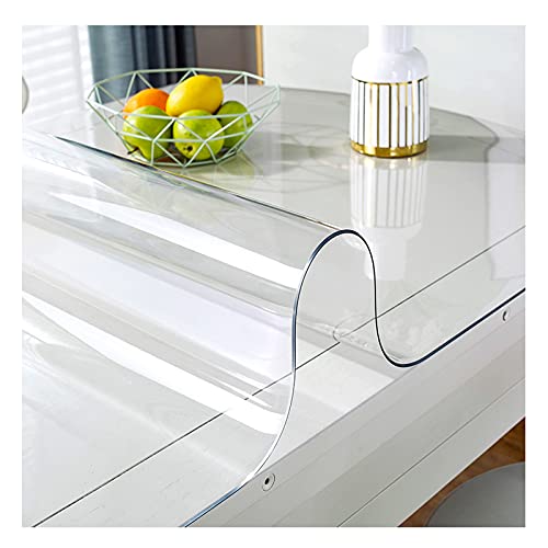 ZXCVBAS Transparente Tischdecke Tischschutzfolie 2Mm Durchsichtige PVC-Tischabdeckungsschutz Transparente Tischdecke Pad Kunststoff-Schreibtischmatte Vinyl,60x60cm/24x24in von ZXCVBAS