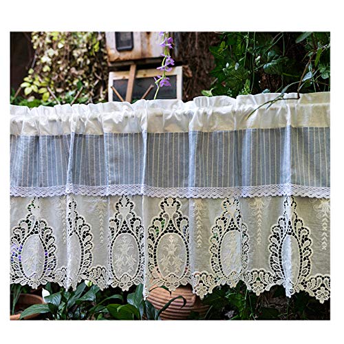 ZXCVBAS Vintage Cafe Vorhänge Baumwolle Leinen Kurzgardine Landhausstil Häkeln Küchen Vorhang Retro Bistrogardine Romantisch Heimdekoration Scheibengardinen,130 * 60cm ZXCVBAS Vintage Cafe Vorhänge Baumwolle Leinen Kurzgardine Landhausstil Häkeln Küchen Vorhang Retro Bistrogardine Romantisch Heimdekoration Scheibengardinen,130 * 60cm von ZXCVBAS