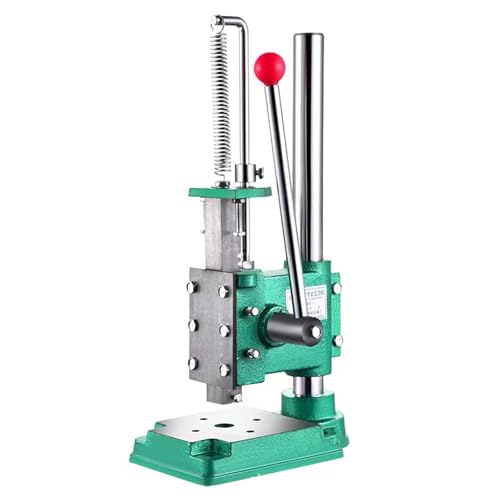 ZXCVBNMQ Lederdruckmaschine Locher mit Futterkopf, Handstanzmaschine manuelle Dornpresse für DIY-Lederhandwerk, geräuscharm, Druck: 160kg/320kg (Square Heads 160KG) von ZXCVBNMQ