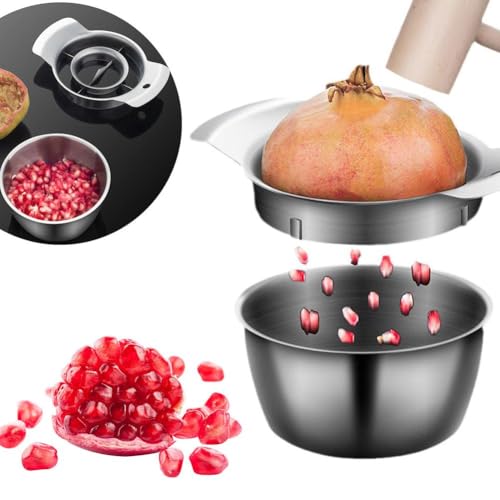 Granatapfelschäler, 2024 verbesserter Granatapfel-Entsafter aus Edelstahl mit Schüssel und Holzhammer, Granatapfel-Sämaschine, Granatapfel-Arils-Entfernungswerkzeug, rutschfester Granatapfelschäler, 2024 verbesserter Granatapfel-Entsafter aus Edelstahl mit Schüssel und Holzhammer, Granatapfel-Sämaschine, Granatapfel-Arils-Entfernungswerkzeug, rutschfester von ZXCVWWE