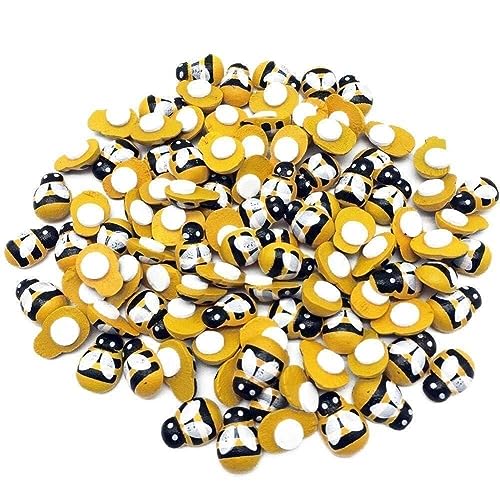 ZXCVWWE 100 St kleine Holzbienen Selbstklebende Flache Rückseite Mini Holz Bienen Scrapb Em Karten Insekten Decorati Craft Making von ZXCVWWE