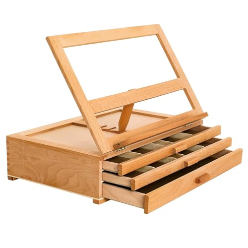 Zeichenbrett mit Schublade, Zeichentisch, Tragbare Tischstaffelei, zum Platzieren von A2/A3/A4-Zeichenbrettern, Büchern Zeichenbrett mit Schublade, Zeichentisch, Tragbare Tischstaffelei, zum Platzieren von A2/A3/A4-Zeichenbrettern, Büchern von ZXDRYBHD