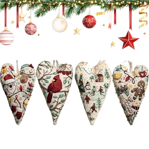 2026 neue Sticksets for Weihnachtsornamente, einzigartige kreative Geschenksets for die Baumdekoration, handgesticktes Baumschmuck-Hängeornament, Kreuzstichset mit Nadeln(B) von ZXDZSW