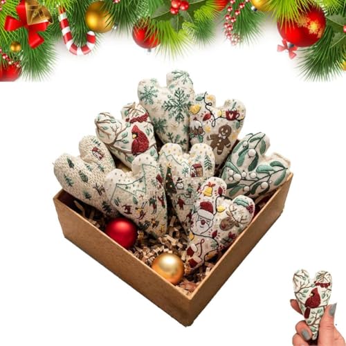 DIY Herzförmiges handgesticktes Weihnachtsornament-Set, for handgemachte Baumdekoration, Winterdekoration, Weihnachtsstickerei-Set, Winterdekoration(Finished) von ZXDZSW