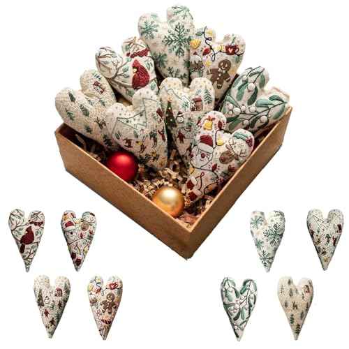 DIY Herzförmiges handgesticktes Weihnachtsornament-Set, personalisierte Weihnachtsornamente, handgestickte Ornamente, for Erwachsene(8PC*Diy Material Kit) von ZXDZSW