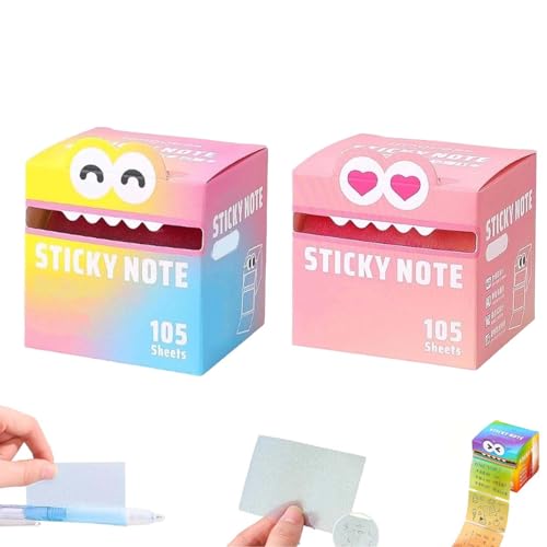 Niedliche Haftnotiz mit Monstermuster, lustiges, ausgefallenes Büro- und Schulmaterial, mehrere entzückende, transparente Etiketten in Regenbogenfarben mit Tiermotiven, Mehrzweck-Haftnotiz(2pcs-d) von ZXDZSW