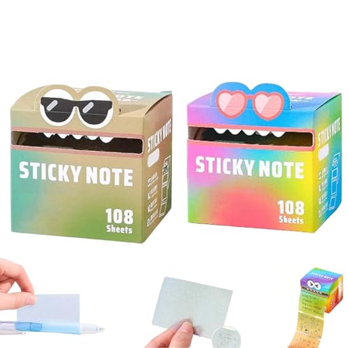 Niedliche Haftnotiz mit Monstermuster, lustiges, ausgefallenes Büro- und Schulmaterial, mehrere entzückende, transparente Etiketten in Regenbogenfarben mit Tiermotiven, Mehrzweck-Haftnotiz(2pcs-e) von ZXDZSW