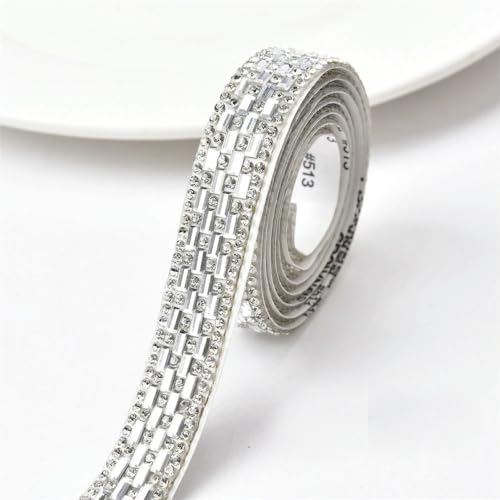ZXFLOOR 5 Yards weißes Kristall-Strassband, Selbstklebende Glasapplikationen, Diamantaufkleber für Abendschuh-Schmuckband ZXFLOOR 5 Yards weißes Kristall-Strassband, Selbstklebende Glasapplikationen, Diamantaufkleber für Abendschuh-Schmuckband von ZXFLOOR