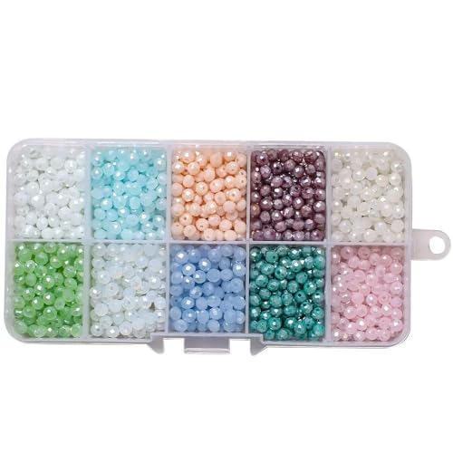 ZXFLOOR 1000 Teile/schachtel 4mm Blau Facettierte Kristall Glas Runde Lose Spacer Perlen Für DIY Herstellung Von Kleidungsstück Schmuck Zubehör Handarbeiten von ZXFLOOR