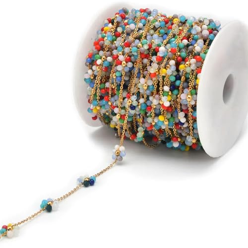 ZXFLOOR 2/5/10 Meter Edelstahl Perlenketten für Armbänder Halskette Fußkettchen Kette Bulk DIY Schmuckherstellung Zubehör von ZXFLOOR