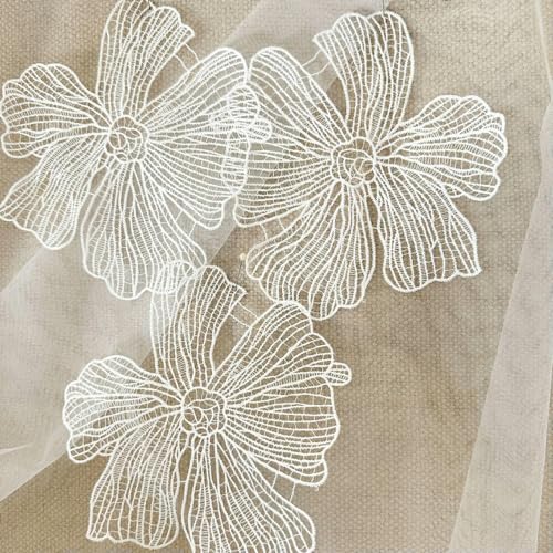 ZXFLOOR 20 Stück 17 cm breite weiße Blumen-Spitze-Aufnäher, Applikation für Braut, Hochzeitskleid, handgefertigte Blumen, Reparatur, Nähzubehör ZXFLOOR 20 Stück 17 cm breite weiße Blumen-Spitze-Aufnäher, Applikation für Braut, Hochzeitskleid, handgefertigte Blumen, Reparatur, Nähzubehör von ZXFLOOR