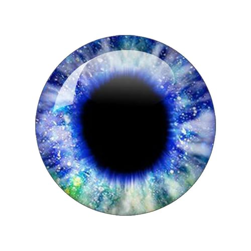 ZXFLOOR 48 Stück Glasaugen Cabochons rund 10MM-40MM runde Kuppel Drachenauge Drachen Katzenauge Spielzeug DIY Schmuck Zubehör Mix Pupillenauge von ZXFLOOR