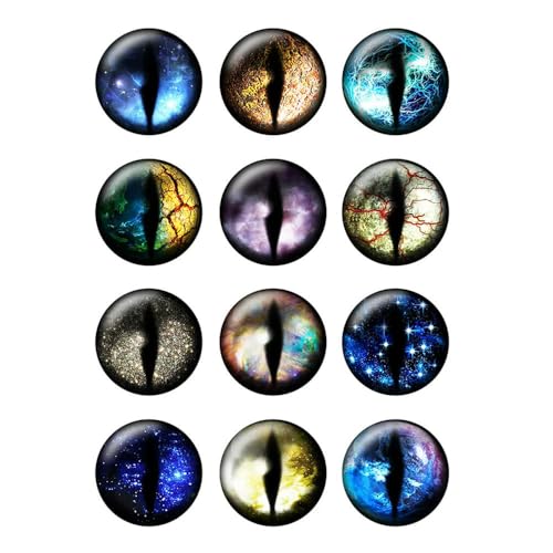ZXFLOOR 60 Stück handgefertigte Bunte Tieraugen, Drachen- und Katzen-Foto-Glas-Cabochon, Demo mit Flacher Rückseite, Herstellung von Befunden für DIY-Schmuck ZXFLOOR 60 Stück handgefertigte Bunte Tieraugen, Drachen- und Katzen-Foto-Glas-Cabochon, Demo mit Flacher Rückseite, Herstellung von Befunden für DIY-Schmuck von ZXFLOOR
