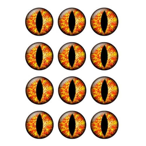 ZXFLOOR 60 Teile/los 10mm Bis 25mm Glas Runde Drachen Eidechse Frosch Augen Cabochons für Halskette Anhänger Schmuck Machen Zubehör von ZXFLOOR