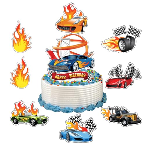 Hot Wh-eelsTortendeko Set für Geburtstagspartys 18pcs Auto Kuchen Topper aus Papier,für Cupcakes, Motivtorten & Racing AutoTheme-Deko Hot Wh-eelsTortendeko Set für Geburtstagspartys 18pcs Auto Kuchen Topper aus Papier,für Cupcakes, Motivtorten & Racing AutoTheme-Deko von ZXHBPPBF