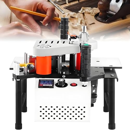 Kantenanleimmaschine für die Holzbearbeitung, tragbare doppelseitige Kantenanleimmaschine, 1200 W, mit einstellbarer Geschwindigkeit von 2–6 m/min, für Schränke, Kleiderschränke, Holztüren White Kantenanleimmaschine für die Holzbearbeitung, tragbare doppelseitige Kantenanleimmaschine, 1200 W, mit einstellbarer Geschwindigkeit von 2–6 m/min, für Schränke, Kleiderschränke, Holztüren White von ZXINXIN