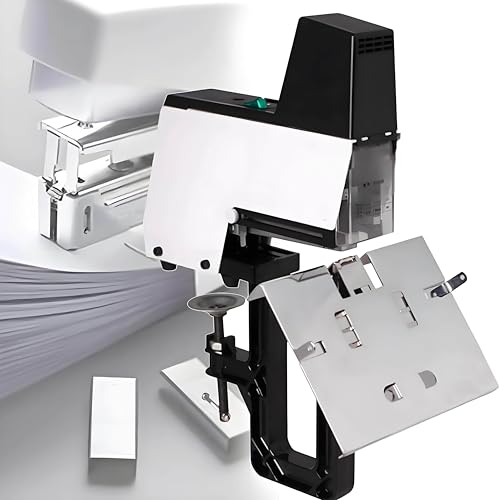 ZXINXIN Elektrischer Hefter, automatisches, schnelles, Robustes Doppelverwendungsgerät für Flach- und Sattelbinder mit Fußpedal für das Büro von ZXINXIN