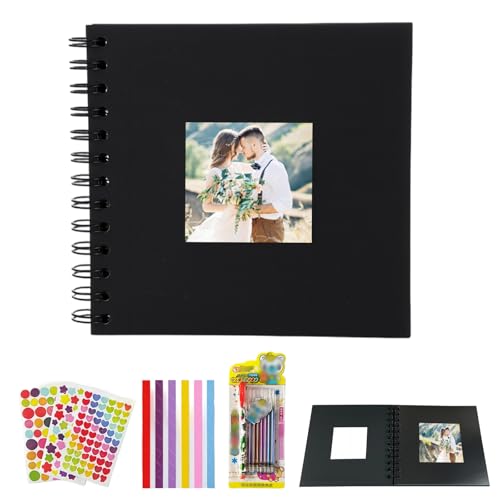 13-Teiliges Set Fotobuch Zum Selbstgestalten, 17x17cm Schwarz DIY Fotoalbum Scrapbook Set, Mit 1 Album, 8 Stiften, 1 Eckhalter, 3 Sticker, Ideal Für Hochzeiten, Geburtstage, Reisejournale 13-Teiliges Set Fotobuch Zum Selbstgestalten, 17x17cm Schwarz DIY Fotoalbum Scrapbook Set, Mit 1 Album, 8 Stiften, 1 Eckhalter, 3 Sticker, Ideal Für Hochzeiten, Geburtstage, Reisejournale von ZXJLWR