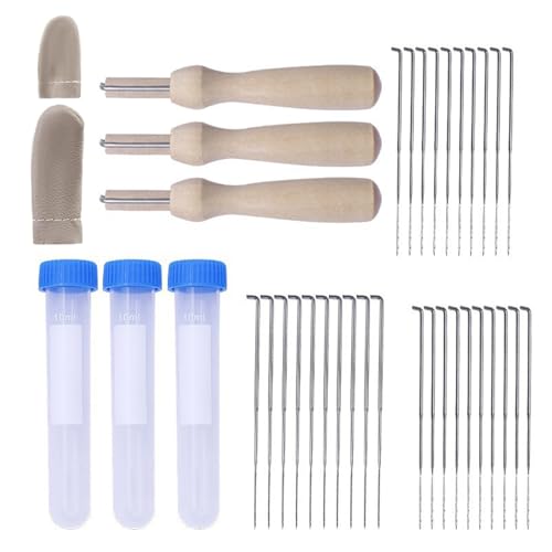 38 Stück Filznadeln Zum Trockenfilzen Set, Mit 3pcs Filz Holzgriff Werkzeug Und 3 Klare Flaschen, Zwei zufällig Finger Schutzhüllen, Nadelfilz Set, Trockenfilzen Set, Ideal Für Anfänger Oder Profis 38 Stück Filznadeln Zum Trockenfilzen Set, Mit 3pcs Filz Holzgriff Werkzeug Und 3 Klare Flaschen, Zwei zufällig Finger Schutzhüllen, Nadelfilz Set, Trockenfilzen Set, Ideal Für Anfänger Oder Profis von ZXJLWR