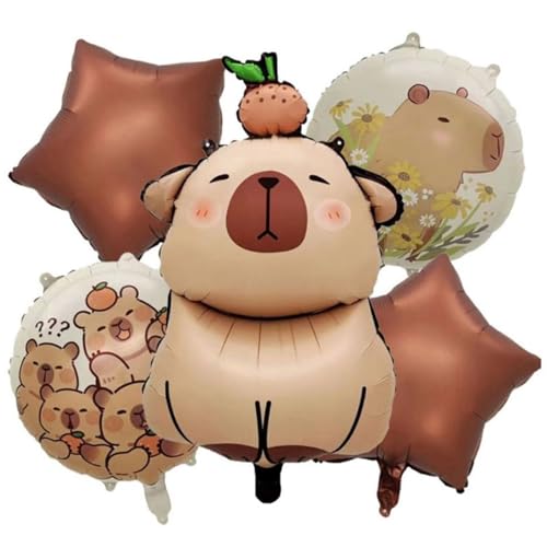 Capybara Geburtstag Deko, 5 Stück Capybara Ballon Set, Braun Capibala Ballon, Capybara Set, Anime Deko Ballon für Kinder Geburtstag Party Festival Feier Dekoration Capybara Geburtstag Deko, 5 Stück Capybara Ballon Set, Braun Capibala Ballon, Capybara Set, Anime Deko Ballon für Kinder Geburtstag Party Festival Feier Dekoration von ZXJLWR