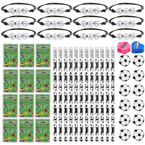 ZXJLWR 50 Stück Fussball Deko Geburtstag Kinder, Party-Mitgebsel mit Bleistift Radiergummis Spielzeugteller Armband Bleistiftspitzer, Fussball Geburtstag für Kindergeburtstag ZXJLWR 50 Stück Fussball Deko Geburtstag Kinder, Party-Mitgebsel mit Bleistift Radiergummis Spielzeugteller Armband Bleistiftspitzer, Fussball Geburtstag für Kindergeburtstag von ZXJLWR