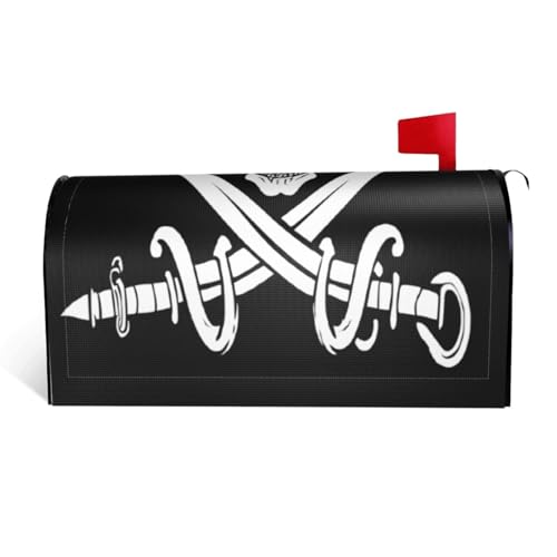 Briefkastenabdeckung mit Piratenflaggen-Druck, wasserdicht, mit Magnetverschluss, anpassbare dekorative Hülle für Briefkästen im Freien, passend für 53,3 x 45,7 cm Briefkastenabdeckung mit Piratenflaggen-Druck, wasserdicht, mit Magnetverschluss, anpassbare dekorative Hülle für Briefkästen im Freien, passend für 53,3 x 45,7 cm von ZXMDZTSS