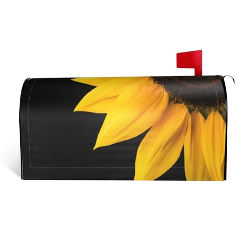 Briefkastenabdeckung mit Sonnenblumen-Druck, wasserdicht, mit Magnetverschluss, anpassbare dekorative Hülle für Briefkästen im Freien, passend für 64,8 x 53,3 cm von ZXMDZTSS