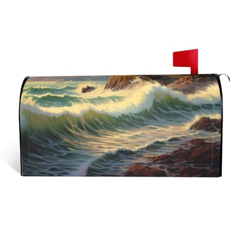 Coast House Briefkastenabdeckung aus wasserdichtem Stoff mit Magnetverschluss, anpassbare dekorative Hülle für Briefkästen im Freien, passend für 53,3 x 45,7 cm Coast House Briefkastenabdeckung aus wasserdichtem Stoff mit Magnetverschluss, anpassbare dekorative Hülle für Briefkästen im Freien, passend für 53,3 x 45,7 cm von ZXMDZTSS