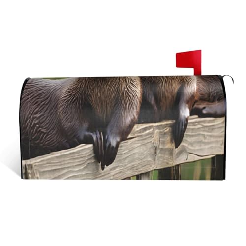 Cute Otter – Bedruckte wasserdichte Stoff-Briefkastenabdeckung mit Magnetverschluss – anpassbare dekorative Hülle für Briefkästen im Freien – passend für 53,3 x 45,7 cm von ZXMDZTSS
