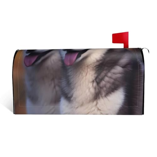 Husky Dog – Bedruckter wasserdichter Stoffbriefkastendeckel mit Magnetverschluss – anpassbare dekorative Hülle für Briefkästen im Freien – passend für 53,3 x 45,7 cm von ZXMDZTSS