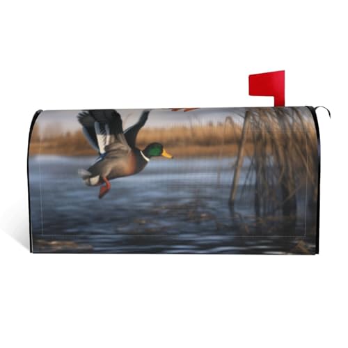Jagd fliegende Wildenten – Druck wasserdichte Stoffbriefkastenabdeckung mit Magnetverschluss – anpassbare dekorative Hülle für Briefkästen im Freien – passend für 64,8 x 53,3 cm Jagd fliegende Wildenten – Druck wasserdichte Stoffbriefkastenabdeckung mit Magnetverschluss – anpassbare dekorative Hülle für Briefkästen im Freien – passend für 64,8 x 53,3 cm von ZXMDZTSS