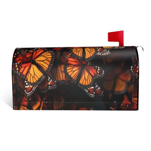 Monarch-Schmetterlinge – Druck wasserdichte Stoff-Briefkastenabdeckung mit Magnetverschluss – anpassbare dekorative Hülle für Briefkästen im Freien – passend für 53,3 x 45,7 cm von ZXMDZTSS