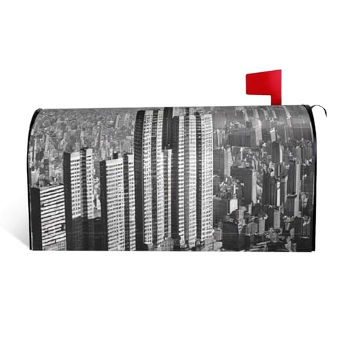 New York Briefkastenabdeckung aus wasserdichtem Stoff mit Magnetverschluss, anpassbare dekorative Hülle für Briefkästen im Freien, passend für 53,3 x 45,7 cm, Schwarz und Weiß New York Briefkastenabdeckung aus wasserdichtem Stoff mit Magnetverschluss, anpassbare dekorative Hülle für Briefkästen im Freien, passend für 53,3 x 45,7 cm, Schwarz und Weiß von ZXMDZTSS