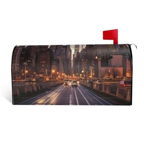 New York City Briefkastenabdeckung aus wasserdichtem Stoff mit Magnetverschluss, anpassbare dekorative Hülle für Briefkästen im Freien, passend für 53,3 x 45,7 cm New York City Briefkastenabdeckung aus wasserdichtem Stoff mit Magnetverschluss, anpassbare dekorative Hülle für Briefkästen im Freien, passend für 53,3 x 45,7 cm von ZXMDZTSS