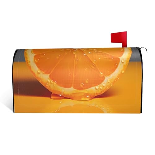 Orange Slice – Wasserdichter Stoffbriefkastendeckel mit Magnetverschluss – anpassbare dekorative Hülle für Briefkästen im Freien – passend für 53,3 x 45,7 cm von ZXMDZTSS
