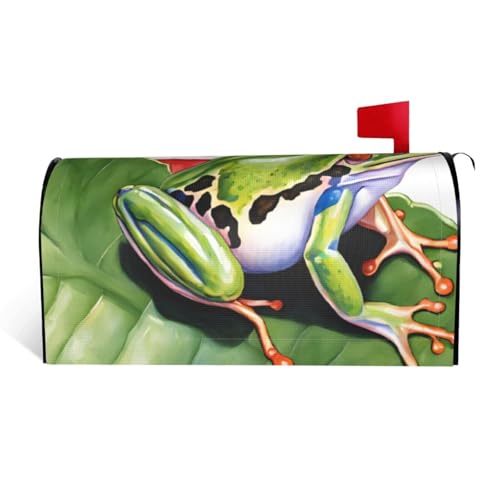 Puerto Rico-Flagge, Frosch, Palmen, Druck, wasserdichte Stoffbriefkastenabdeckung mit Magnetverschluss, anpassbare dekorative Hülle für Briefkästen im Freien, passend für 53,3 x 45,7 cm Puerto Rico-Flagge, Frosch, Palmen, Druck, wasserdichte Stoffbriefkastenabdeckung mit Magnetverschluss, anpassbare dekorative Hülle für Briefkästen im Freien, passend für 53,3 x 45,7 cm von ZXMDZTSS