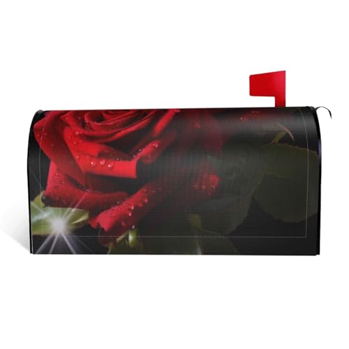 Rote Rosen – Druck wasserdichte Stoffbriefkastenabdeckung mit Magnetverschluss – anpassbare dekorative Hülle für Briefkästen im Freien – passend für 53,3 x 45,7 cm Rote Rosen – Druck wasserdichte Stoffbriefkastenabdeckung mit Magnetverschluss – anpassbare dekorative Hülle für Briefkästen im Freien – passend für 53,3 x 45,7 cm von ZXMDZTSS