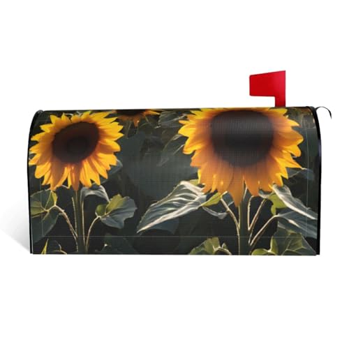 Sonnenblumen-Druck, wasserdichte Stoff-Briefkastenabdeckung mit Magnetverschluss, anpassbare dekorative Hülle für Briefkästen im Freien, passend für 64,8 x 53,3 cm Sonnenblumen-Druck, wasserdichte Stoff-Briefkastenabdeckung mit Magnetverschluss, anpassbare dekorative Hülle für Briefkästen im Freien, passend für 64,8 x 53,3 cm von ZXMDZTSS
