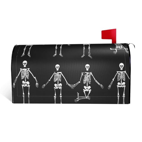 Süßes Skelett tanzend – Druck wasserdichte Stoffbriefkastenabdeckung mit Magnetverschluss – anpassbare dekorative Hülle für Outdoor-Briefkästen – passend für 53,3 x 45,7 cm Süßes Skelett tanzend – Druck wasserdichte Stoffbriefkastenabdeckung mit Magnetverschluss – anpassbare dekorative Hülle für Outdoor-Briefkästen – passend für 53,3 x 45,7 cm von ZXMDZTSS