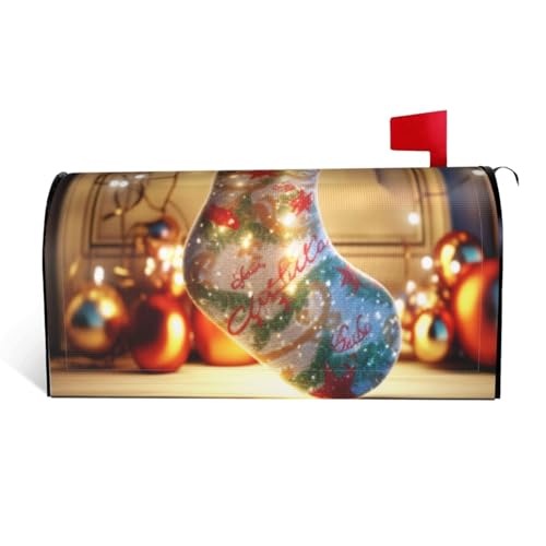 Weihnachtssocken – Bedruckter wasserdichter Briefkastendeckel aus Stoff mit Magnetverschluss – anpassbare dekorative Hülle für Outdoor-Briefkästen – passend für 64,8 x 53,3 cm Weihnachtssocken – Bedruckter wasserdichter Briefkastendeckel aus Stoff mit Magnetverschluss – anpassbare dekorative Hülle für Outdoor-Briefkästen – passend für 64,8 x 53,3 cm von ZXMDZTSS
