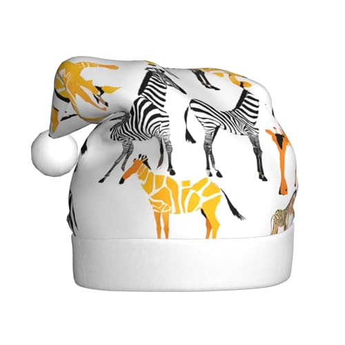 ZXMDZTSS Cartoon-Bilder: Druck für Erwachsene, Plüsch-Weihnachtsmütze, gemütlich, festlich, Weihnachtsmann-Kopfbedeckung, Pompon für Weihnachtsfeiern, Feiertage. von ZXMDZTSS