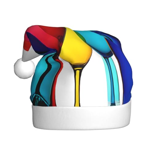 ZXMDZTSS Cocktailgläser und Weinflaschen – Druck für Erwachsene, Plüsch-Weihnachtsmütze, gemütlich, festlich, Weihnachtsmann-Kopfbedeckung, Pompon für Weihnachtsfeiern, Feiertage. ZXMDZTSS Cocktailgläser und Weinflaschen – Druck für Erwachsene, Plüsch-Weihnachtsmütze, gemütlich, festlich, Weihnachtsmann-Kopfbedeckung, Pompon für Weihnachtsfeiern, Feiertage. von ZXMDZTSS