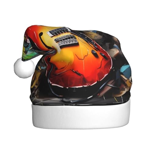 ZXMDZTSS Gitarrenmalerei – Druck für Erwachsene, Plüsch-Weihnachtsmütze, gemütlich, festlich, Weihnachtsmann-Kopfbedeckung, Pom-Pom für Weihnachten, Partys, Feiertage. ZXMDZTSS Gitarrenmalerei – Druck für Erwachsene, Plüsch-Weihnachtsmütze, gemütlich, festlich, Weihnachtsmann-Kopfbedeckung, Pom-Pom für Weihnachten, Partys, Feiertage. von ZXMDZTSS